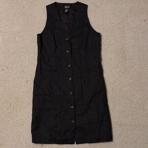 Vintage Wool Rafaella Brown Sleeveless Button Down Dress